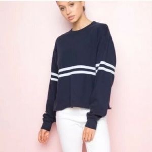 john galt blue and white striped pullover